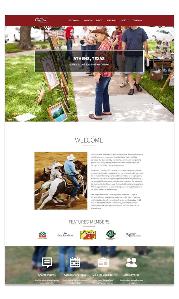 Athens Chamber of Commerce website, by Clever Mutt™