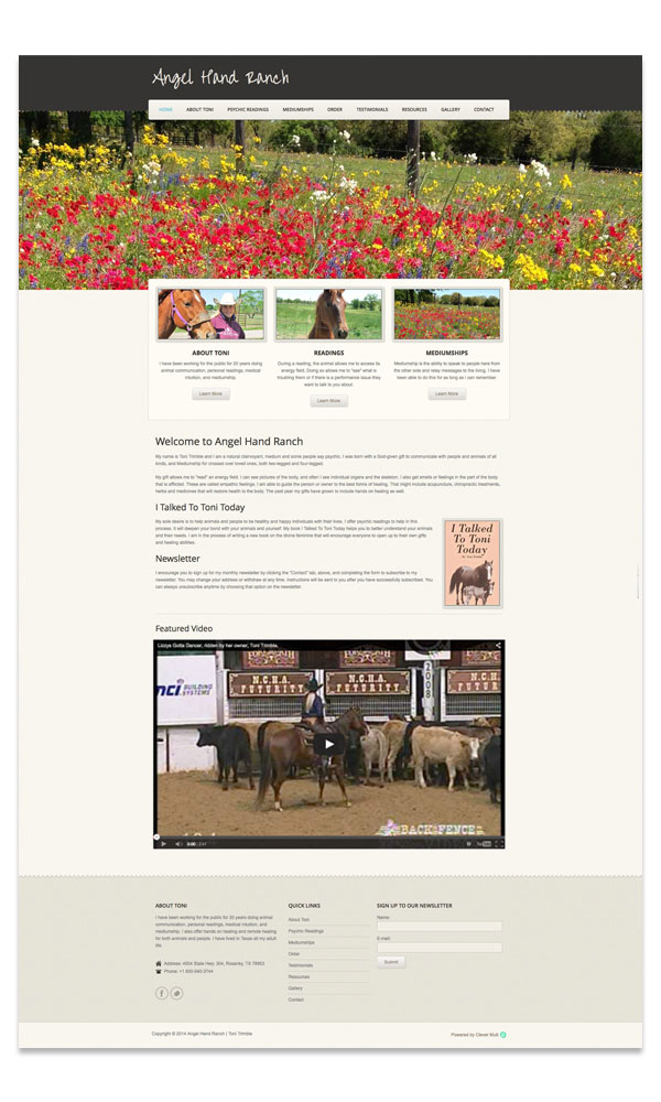 Angel Hand Ranch website, by Clever Mutt™