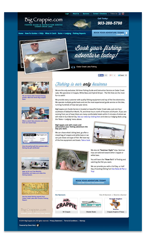 Big Crappie Fishing website, by Clever Mutt™