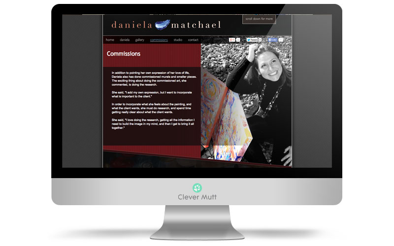 Daniela Matchael Art website, by Clever Mutt™