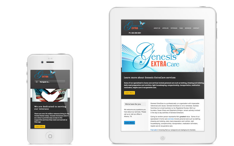 Genesis ExtraCare website, by Clever Mutt™