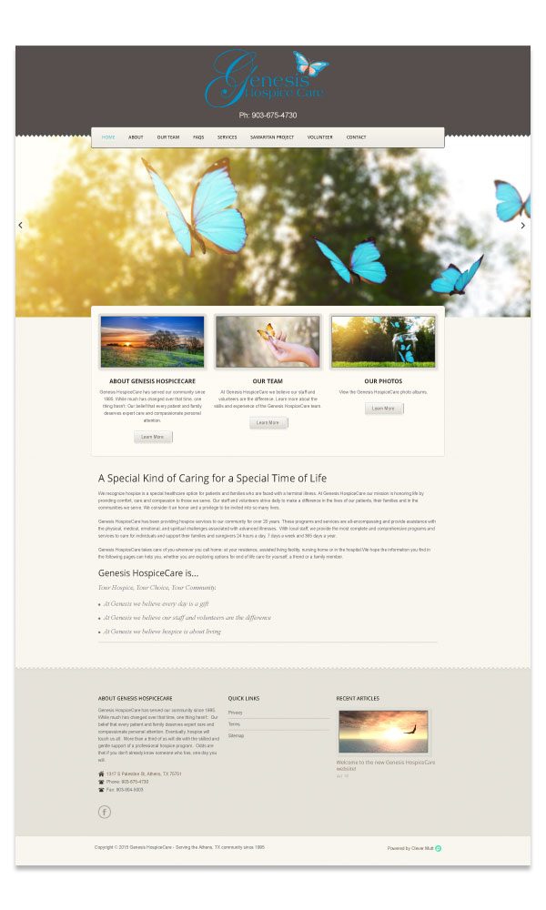 Genesis HospiceCare website, by Clever Mutt™