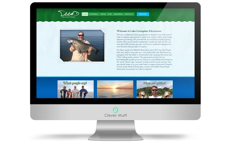 Lake Livingston Adventures website, by Clever Mutt™
