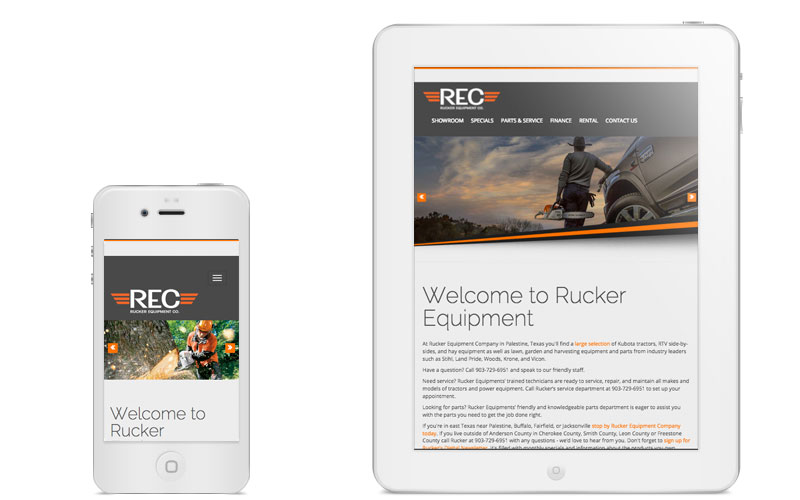 Rucker Equipment Co. website, by Clever Mutt™