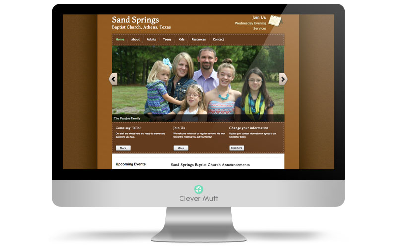 Sand Springs Baptist Church website, by Clever Mutt™