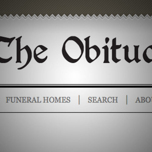 The Obituary Section website, by Clever Mutt™