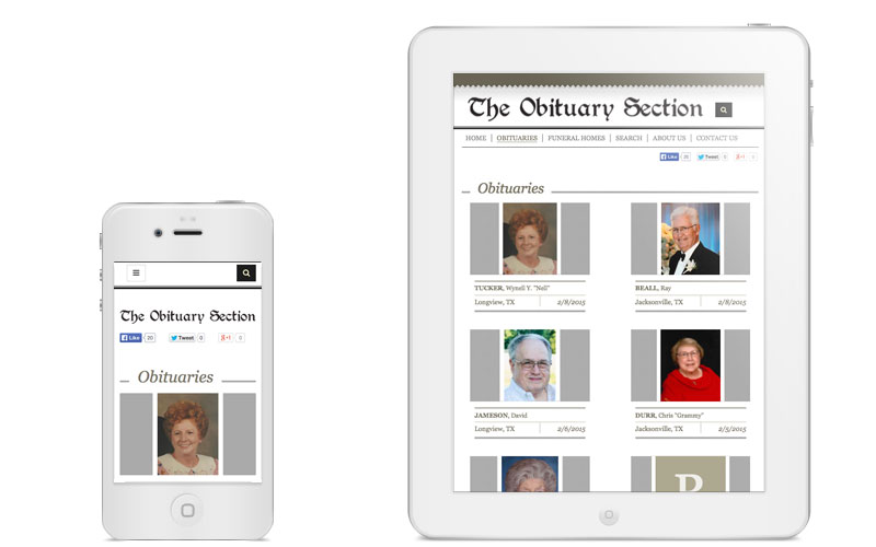 The Obituary Section mobile
